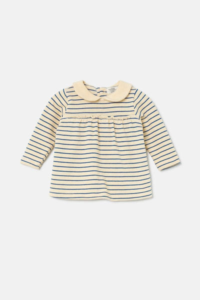 Striped Baby Dress - Blue-Stone