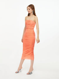 Sparkly Draped Dress - Salmon