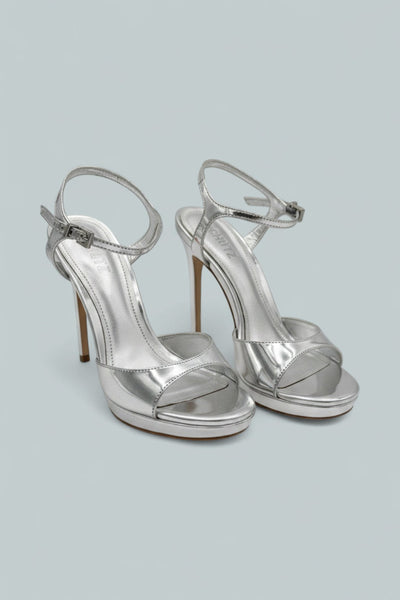 Scarlett Platform Leather Sandals - Silver