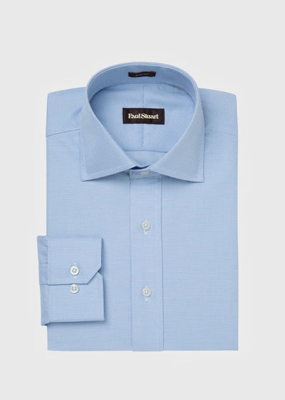 Royal Oxford Cotton Slim Fit Dress Shirt - Blue