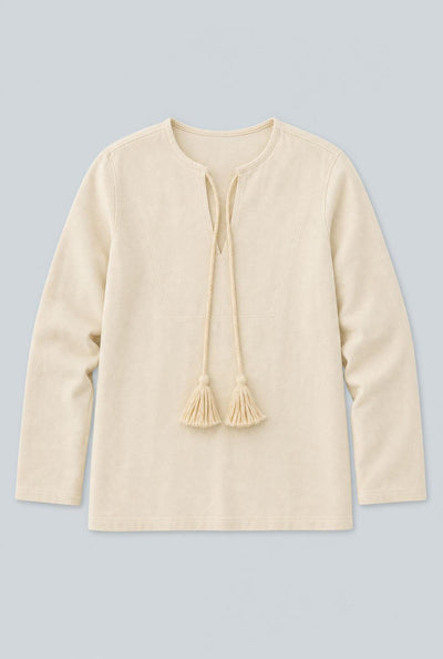 Tassel Tie Sweatshirt - Ivory