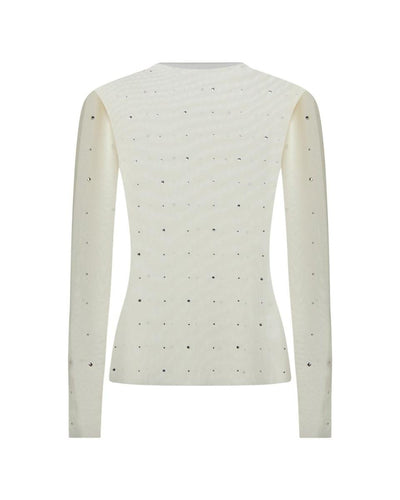 Long-sleeved Shirt With Applications - Chalk