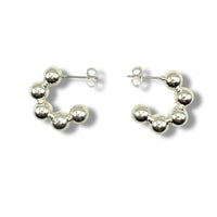 Orbit Bead Hoops - Silver