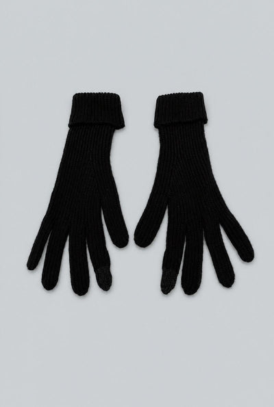 Ribbed Gloves - Black