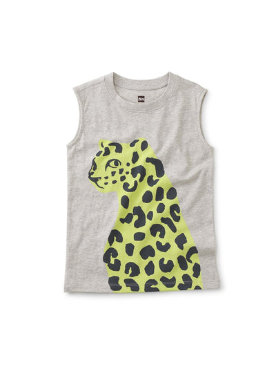 Large Leopard Tank Top - Light Grey Heather