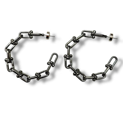 Grit Hoop Earrings - Black