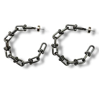 Grit Hoop Earrings - Black