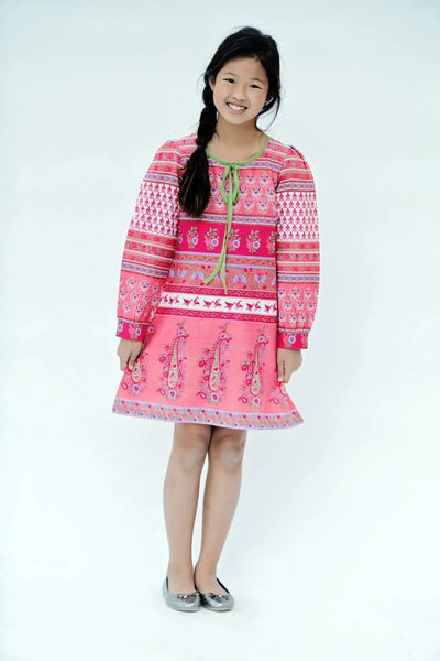 Paisley & Floral Shift Dress - Pink