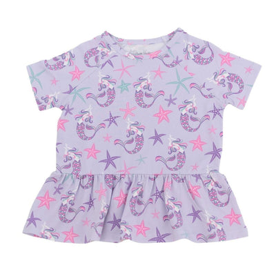 Ruffle Bottom Tee - Mermaid Purple - T-shirt