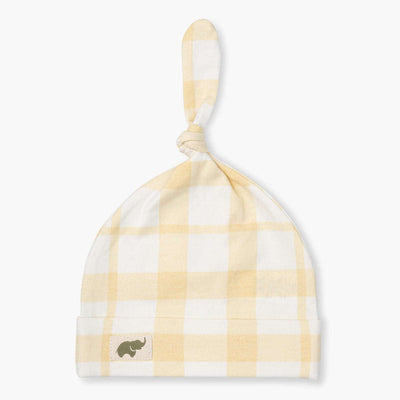 Top Knot Cap - Yellow Gingham