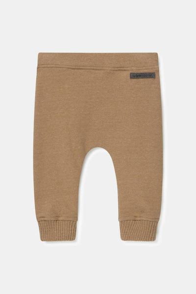 Organic knit baby pants - Camel