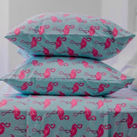 Pillow Case - Flamingo Aqua
