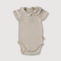 Collar Onesie - Stone Stripe