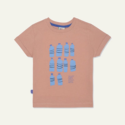 Recycled Cotton Ten Bottle Kid T-shirt - Misty Rose/della Blue