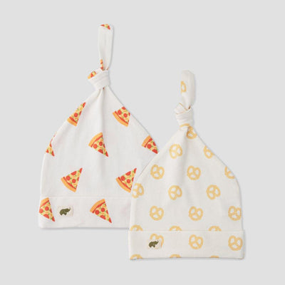 2 Pack Hat Bundle - Pizza Day - 0-6m - Knot Hat