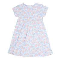 Swirly Girl Dress Short Sleeve - Vintage Flower Pink