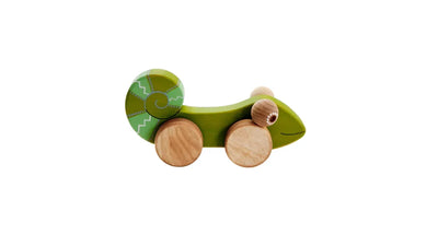 Chameleon Push and Pull Toy - One Size - ’Wooden Toy - Baby Kids Kids Adult Baby’