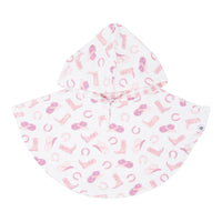 Hooded Poncho - Cowgirl Boots/Pink Gingham
