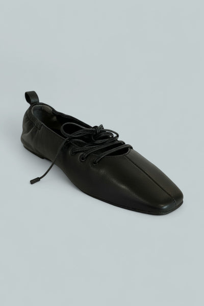 Sophia Leather Ballet Flat - Black