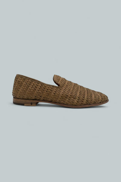 Venice Woven Slip On Shoes - Wood Brown