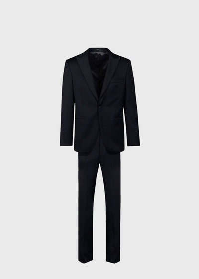 2Pc Peak Satin Lapel Tuxedo - Navy - 40 - Tuxedo