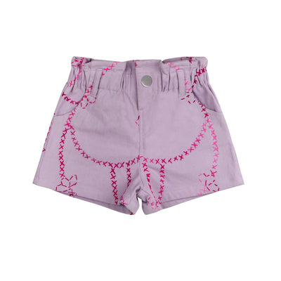 Jardin Denim Bermuda Shorts - Purple