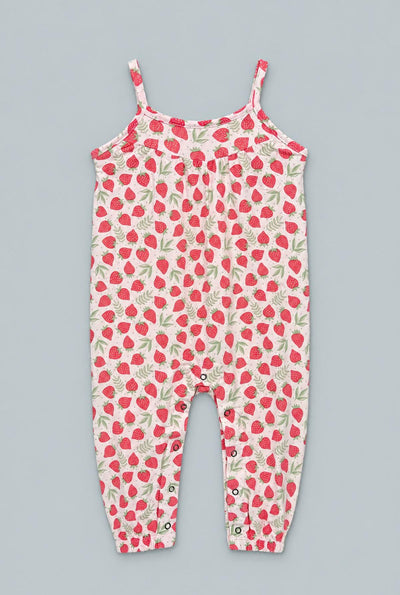 Tank Pant Romper - Strawberry Basil