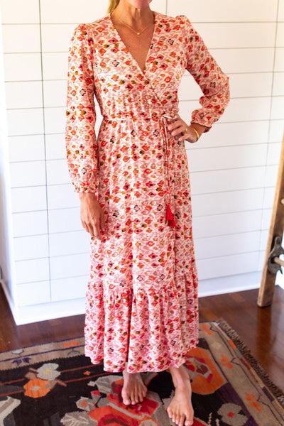 Lilah Dress - Mauve & Rose Multi