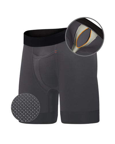 Apex III Longer Boxer Brief - Iron (Dark Gray)