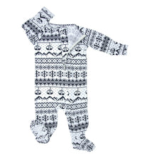 Zipper Footie - Fair Isle Ski Black