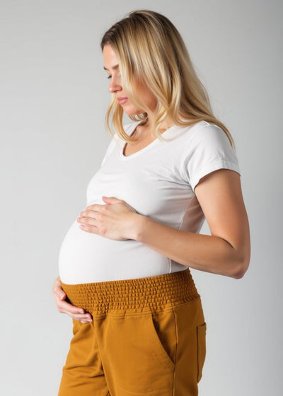 Adult Transitional Maternity Comfort Cotton Lounge Pants - Brown - Pants