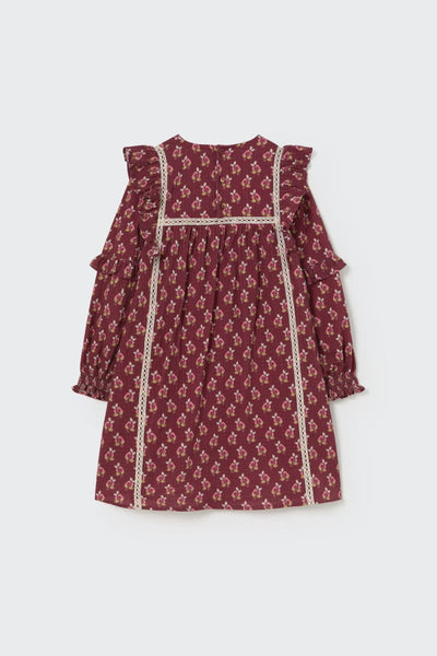 Bloom Textured Dress Burgundy