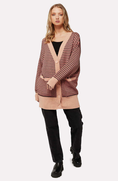 Geo Boyfriend Cardigan - Sunset Dune