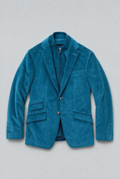 Teal Stretch Cord Cooper& Harley Suit 38reg - Teal