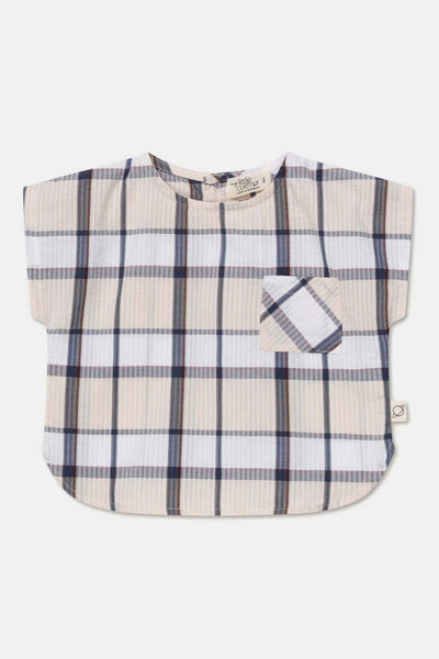 Plaid seersucker baby top - Unique