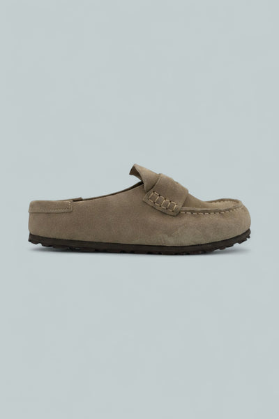 Naples Wrapped Suede Clogs - Taupe