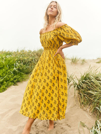 Rosie Midi Dress - Mellow Yellow Flower Power - FINAL SALE - Dresses