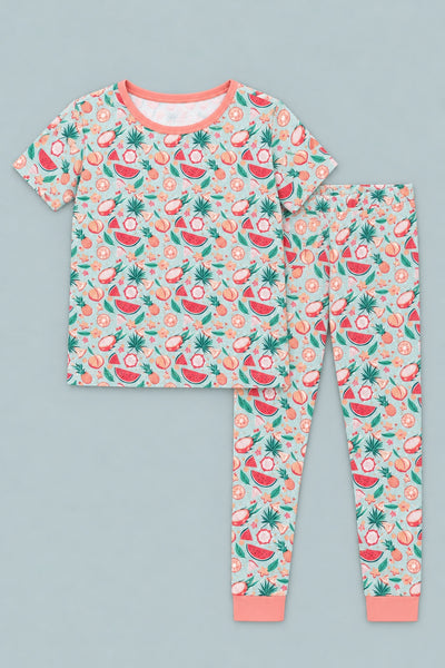 Big Kid Pajama Short Sleeve - Dragon Fruit