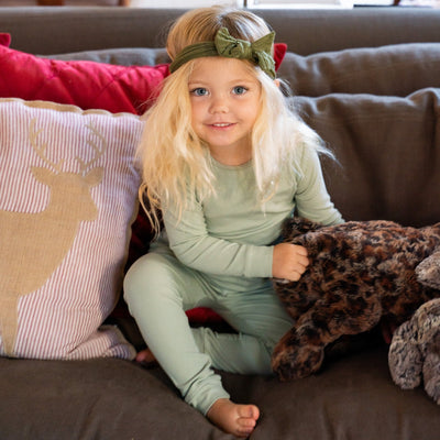 Big Kid Pajama Set - Desert Sage Ribbed - Pajamas