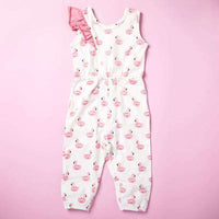 Sleeveless Ruffle Jumpsuit - Flamingo Floatie