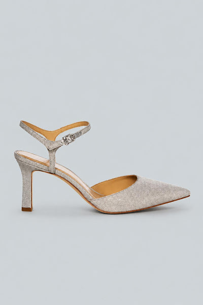 Amara Mid Heel Pumps - Silver