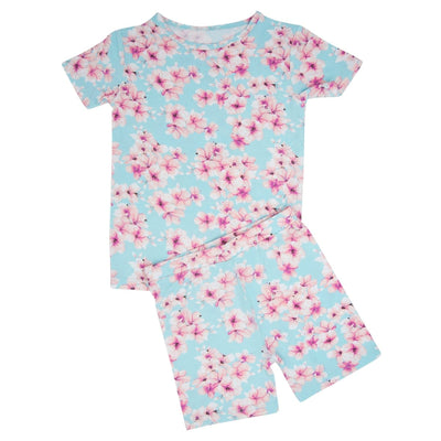 Pretty Pink Floral Summer Pajama Set - Cherry Blossoms