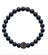 Black plated Onyx & Pave Modern Bracelet