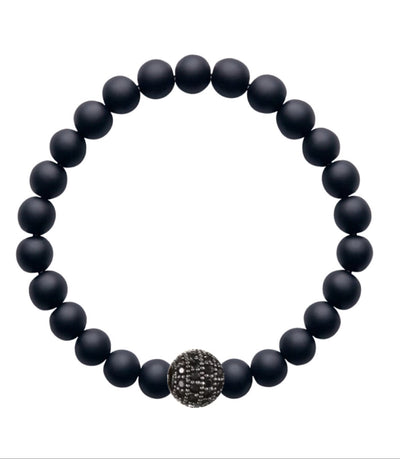 Black plated Onyx & Pave Modern Bracelet