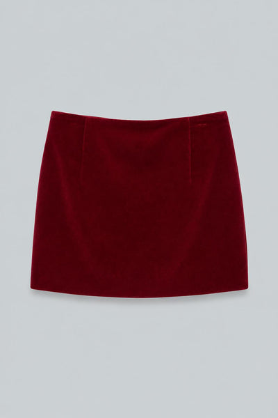 Velvet Vera Mini Skirt - Red