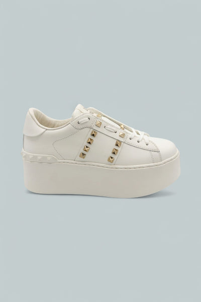 Garavani Rockstud Untitled Low Top Platform Sneakers - White