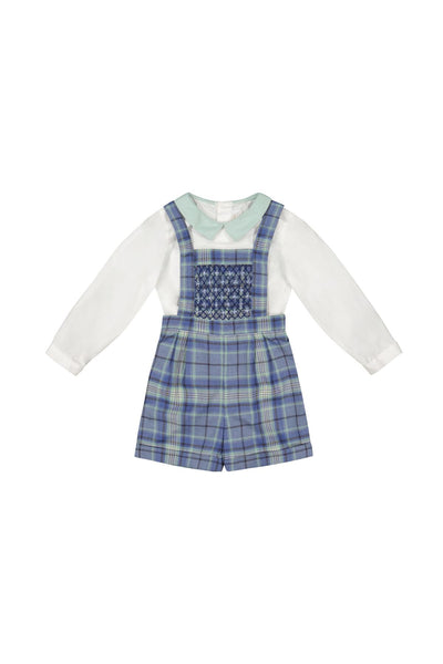 Overalls And Shirt - George Blue Tartan