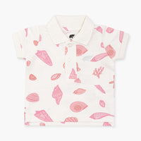 Organic Short Sleeve Polo - Seashell Hunt