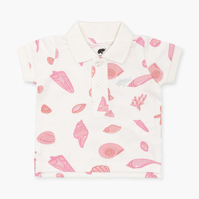 Organic Short Sleeve Polo - Seashell Hunt