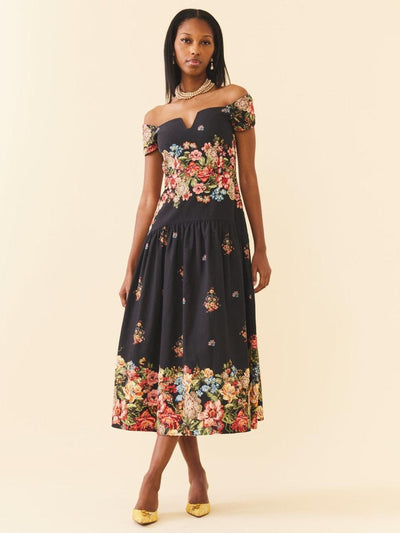 Sydney Dress - Black Victorian Floral